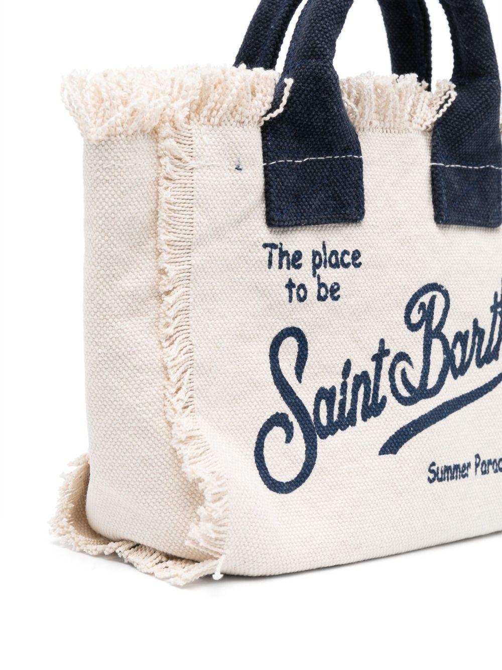 Borsa bianca/blu scuro per bambina VAMI001 02564L MC2 Saint Barth Kids 