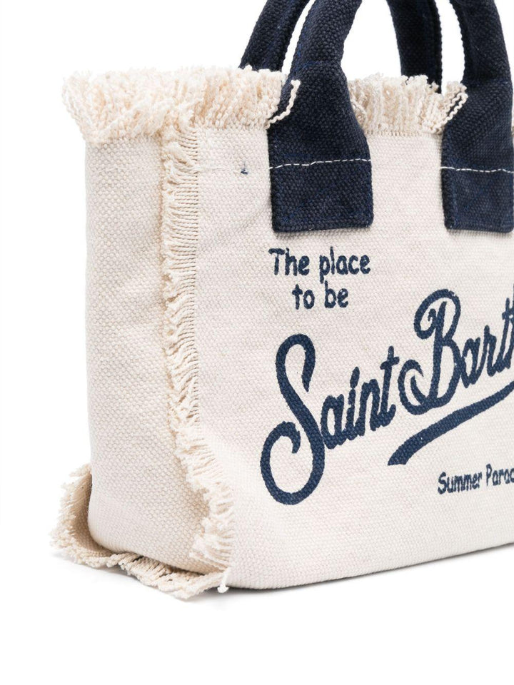 Borsa bianca/blu scuro per bambina VAMI001 02564L MC2 Saint Barth Kids 