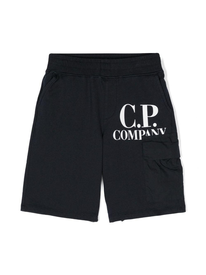 Blue Bermuda shorts for boys with logo