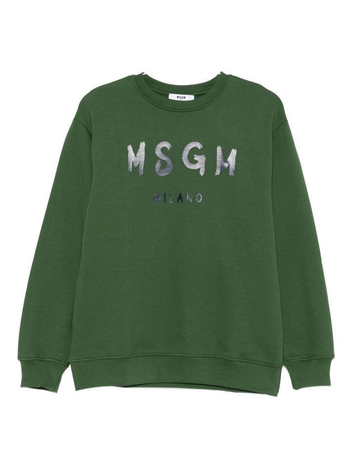 Felpa verde per bambino F5MSJUSW018 MS039 Msgm Kids 