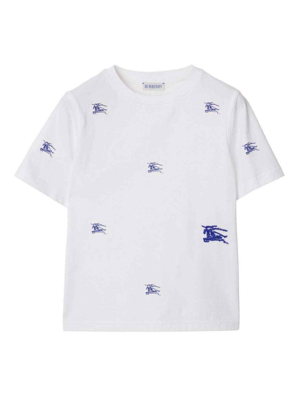 T-shirt unisex in cotone bianca 8092538 A1464 Burberry Kids 