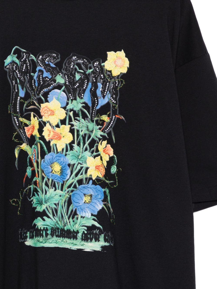 T-shirt nera per bambina S6MSJGTH204 110 Msgm Kids 
