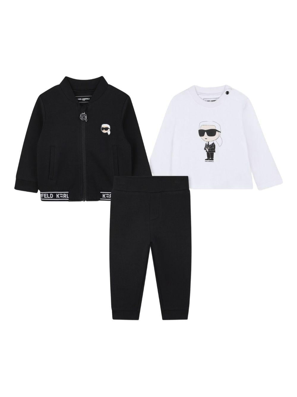 Completo nero/bianco per neoanto Z30658 09B Karl Lagerfeld Kids 