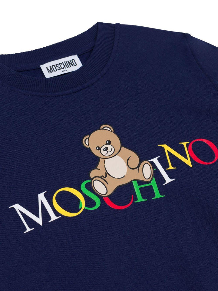 Maglione blu navy per bambino HNF08VLCA60 40016 Moschino Kids 