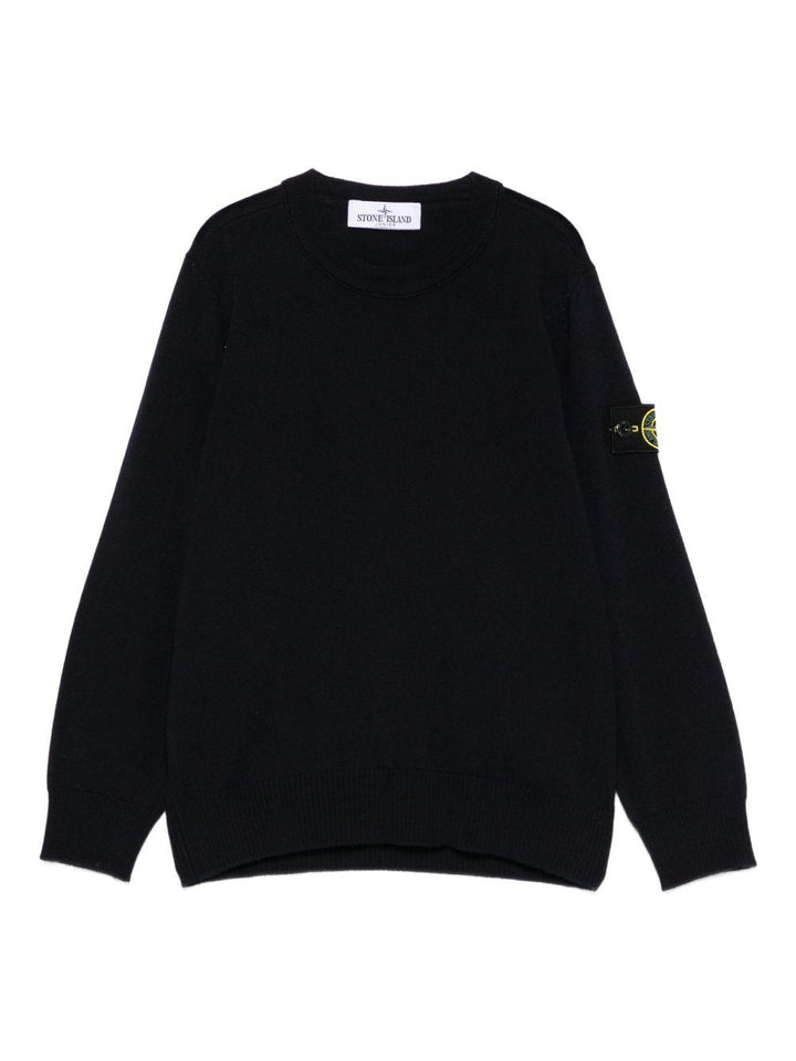 Maglione blu navy per bambino 65100009S0C04 V0020 Stone Island Kids 