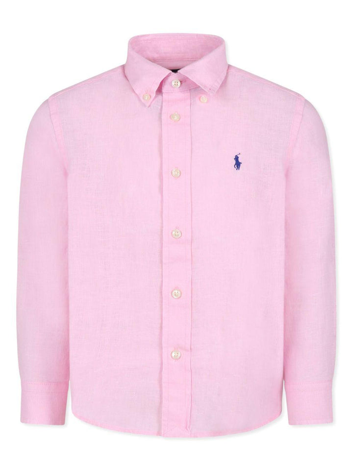Camicia rosa fenicottero per bambino 323967600 002 Ralph Lauren Kids 