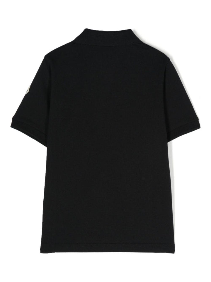 Black polo shirt for boys with logo