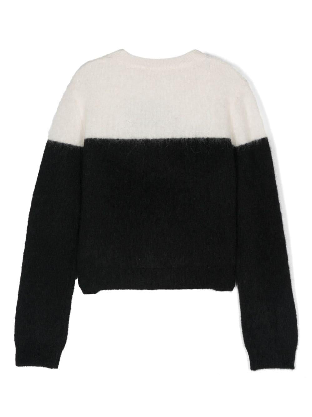 Black/white sweater for girls with logo
