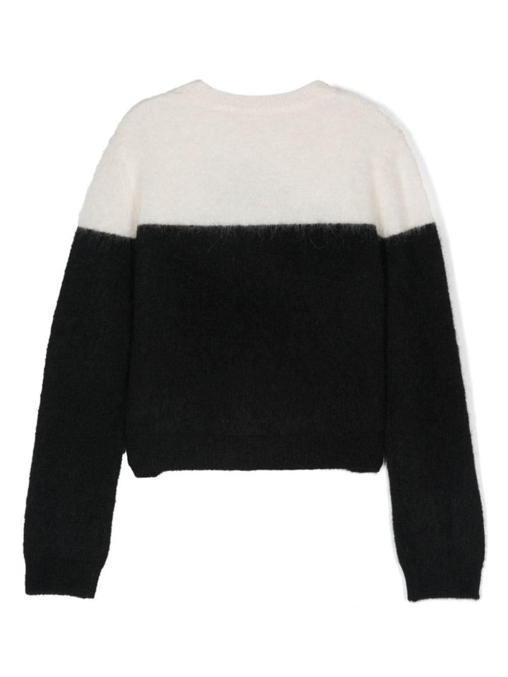 Black/white sweater for girls with logo