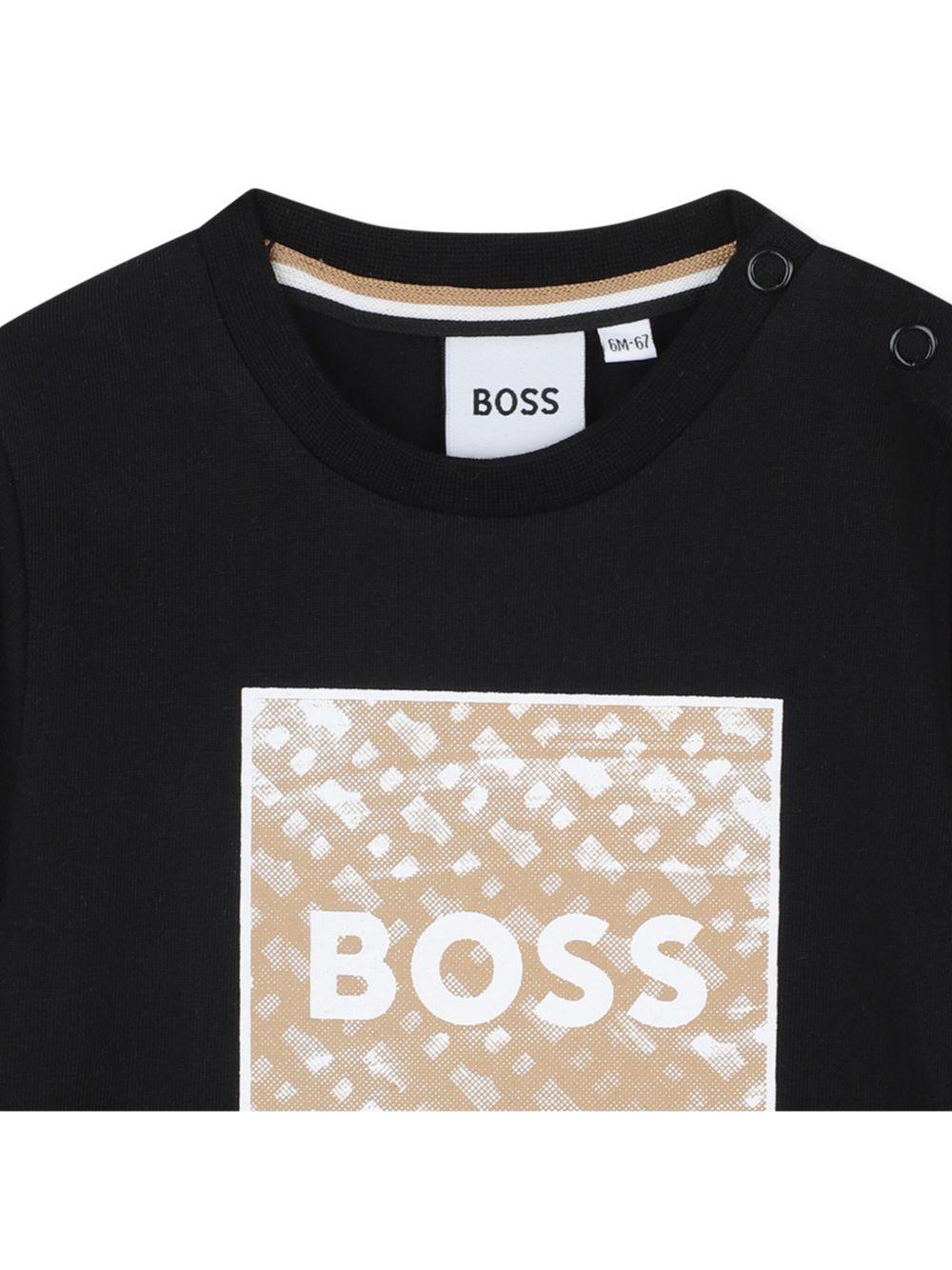 T-shirt nero per neonato J52715 09B Boss Kids 