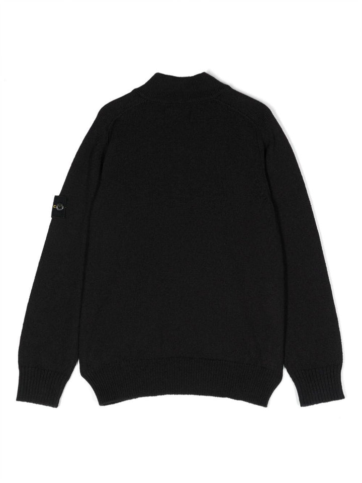 Cardigan blu per bambino con logo