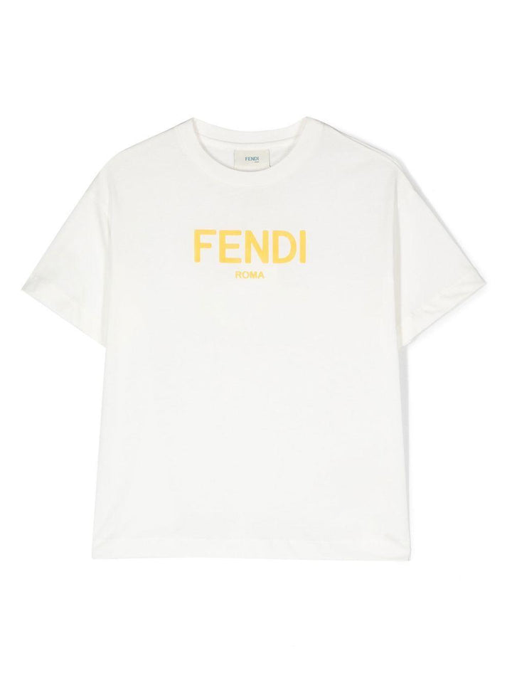 T-shirt bianco con logo JUI1377AJ F0TU9 Fendi Kids 