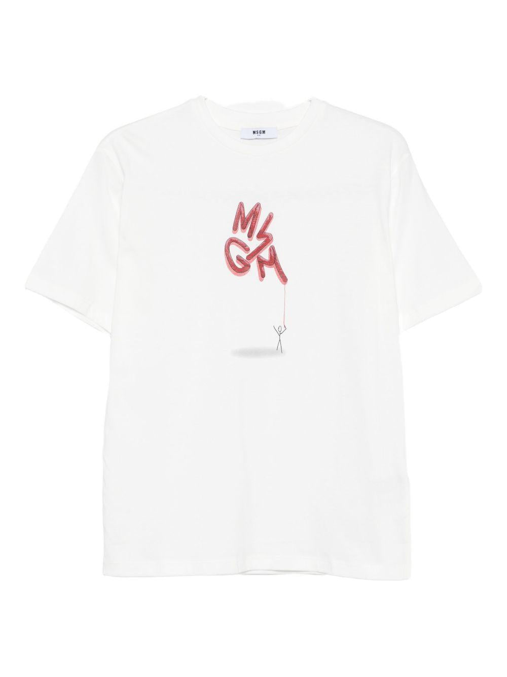 T-shirt bianca per bambino F5MSJBTH304 002 Msgm Kids 