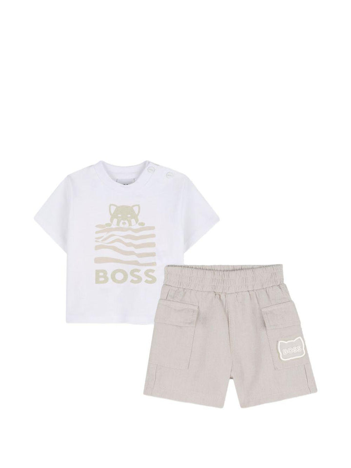 Completo bianco/beige per neonato J53050 21K Boss Kids 