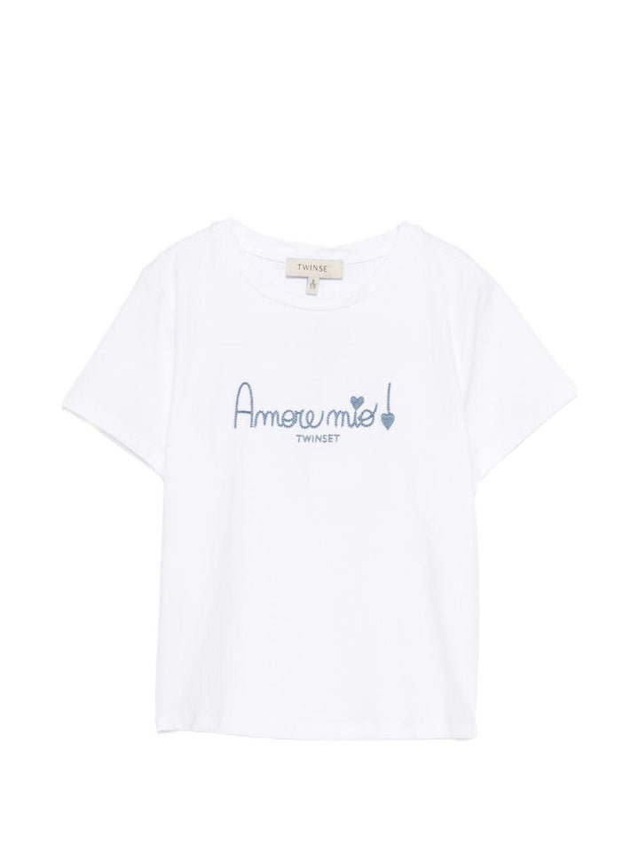 T-shirt bianca per bambina 261GJ2290 13368 Twin Set 