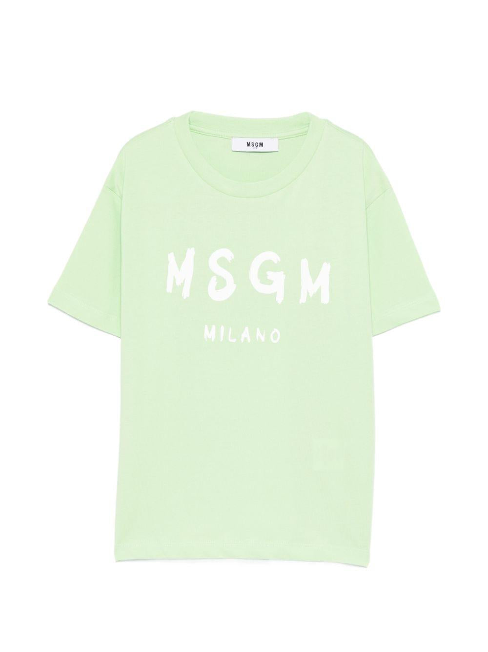 T-shirt verde per bambino S6MSJUTH001 MS077 Msgm Kids 