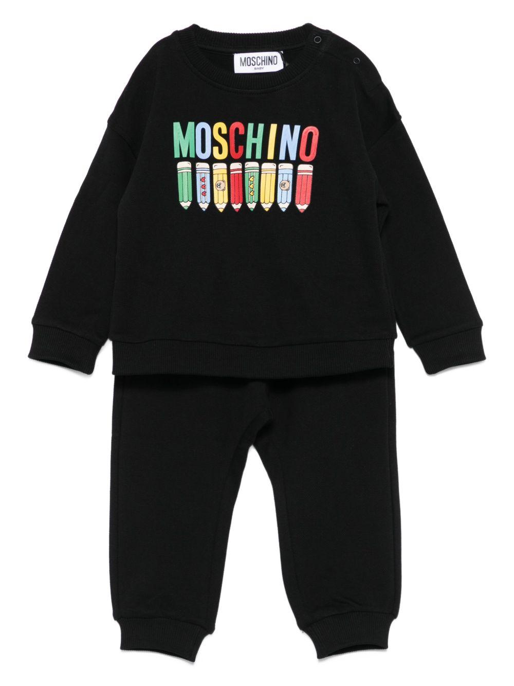 Completo sportivo nero per neonato MUK05FLCA64 60100 Moschino Kids 