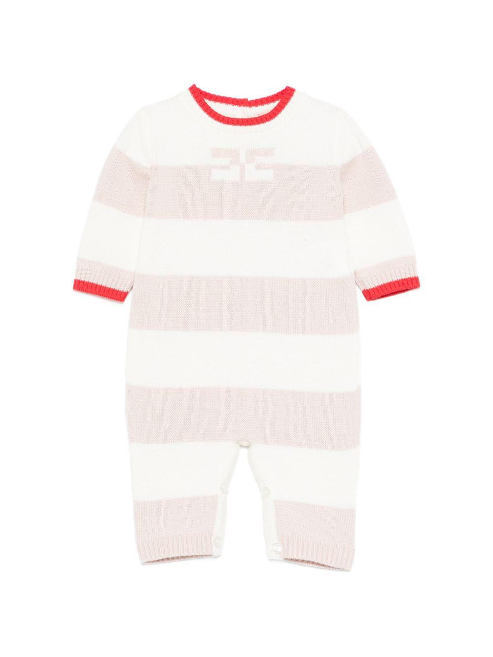 Tutina bianca/rossa/beige per neonata ENTU149CFL001 D875 Elisabetta Franchi Kids 