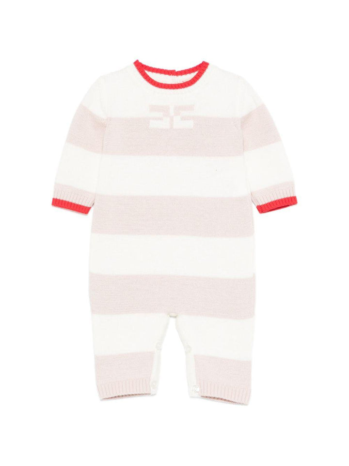 Tutina bianca/rossa/beige per neonata ENTU149CFL001 D875 Elisabetta Franchi Kids 