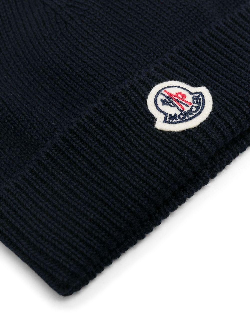 Cappello blu navy per neonato 9513B00006M2861 742 Moncler Kids 