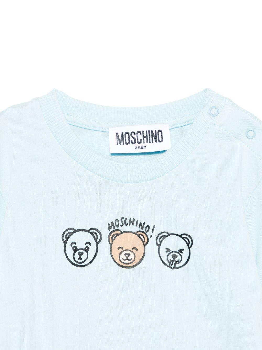 T-shirt celeste per neonato MUM04OLAA24 40304 Moschino Kids 