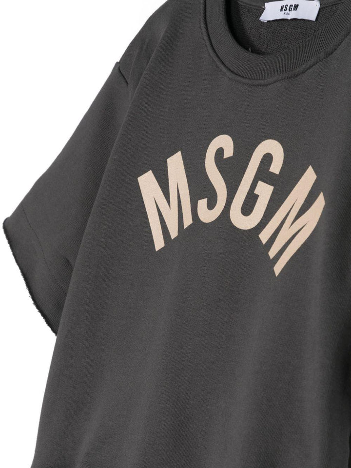 Felpa grigio per bambina con logo