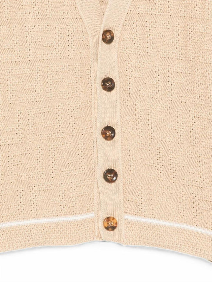 Cardigan linen per bambina JUG221AJ8T F1UCS Fendi Kids 