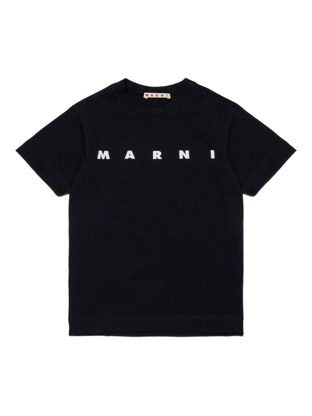 T-shirt nera per bambino M002MVM00RF 0M900 Marni Kids 