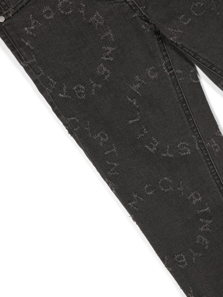 Jeans grigio per bambina con logo