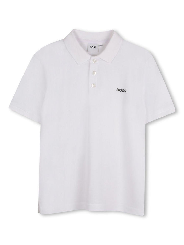 Polo bianca per bambino con logo