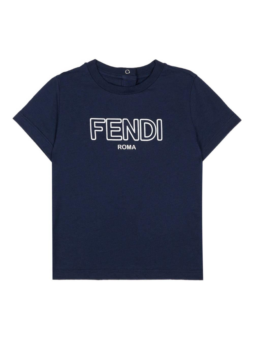 T-shirt blu per neonata BUI1107AJ F0QG0 Fendi Kids 
