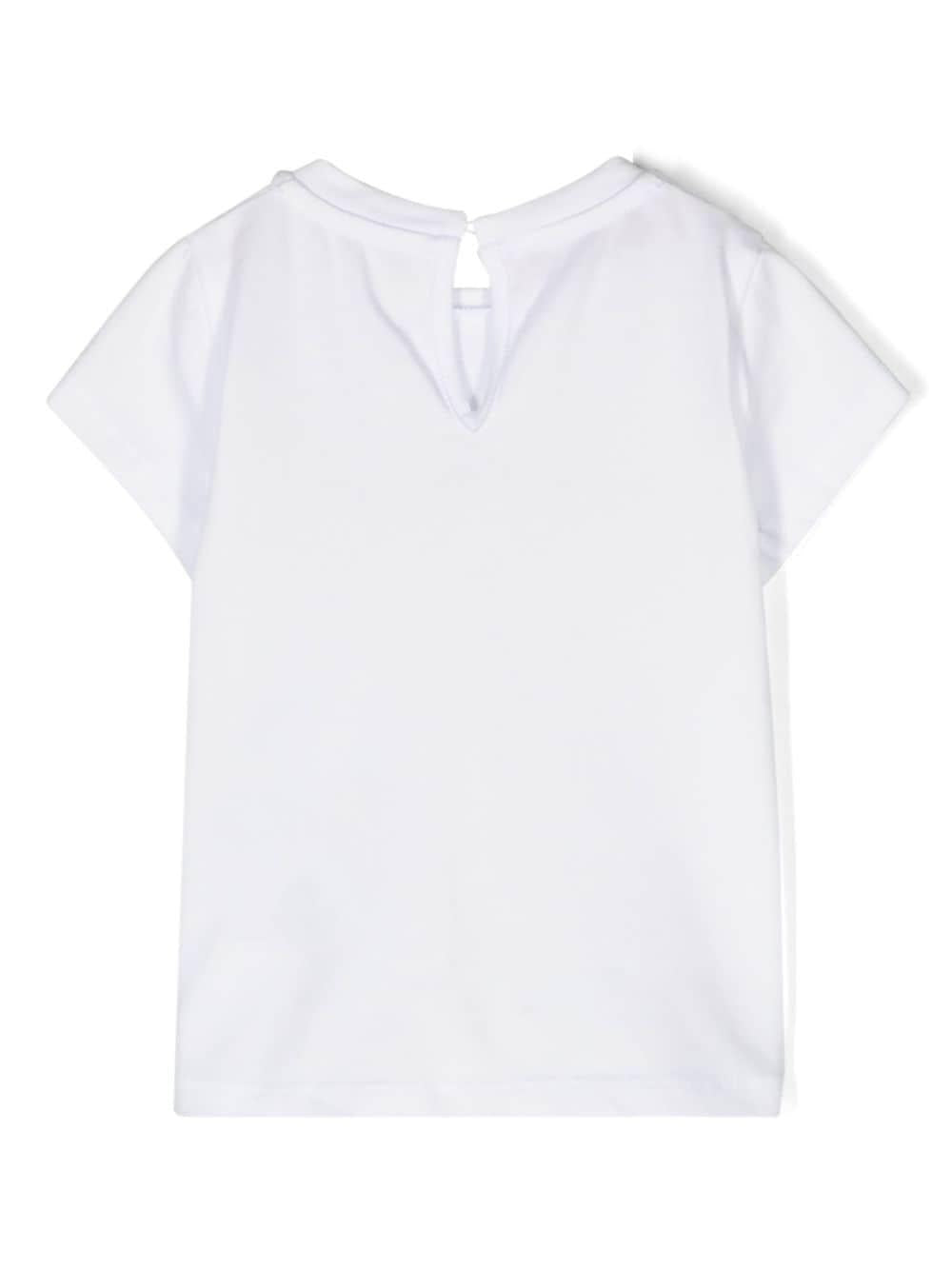 White t-shirt for baby girls with logo