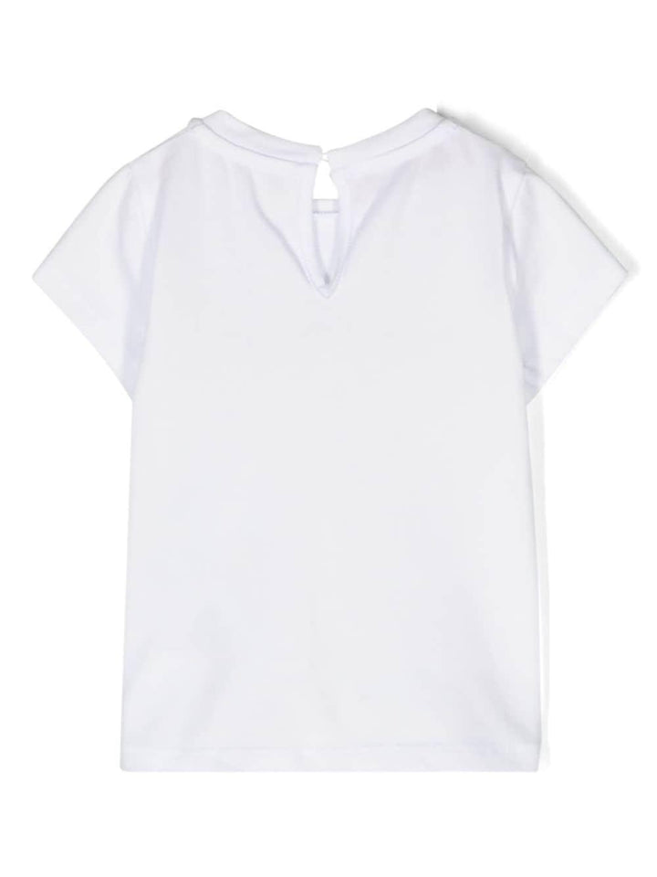 White t-shirt for baby girls with logo