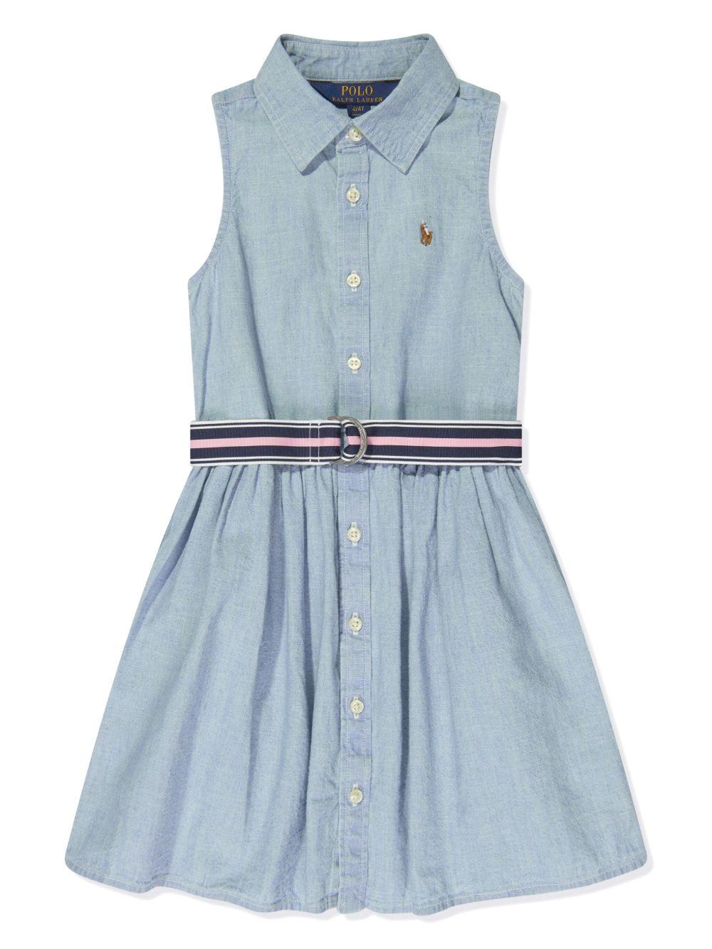 Abito blu polvere per bambina 313934151 001 Ralph Lauren Kids 