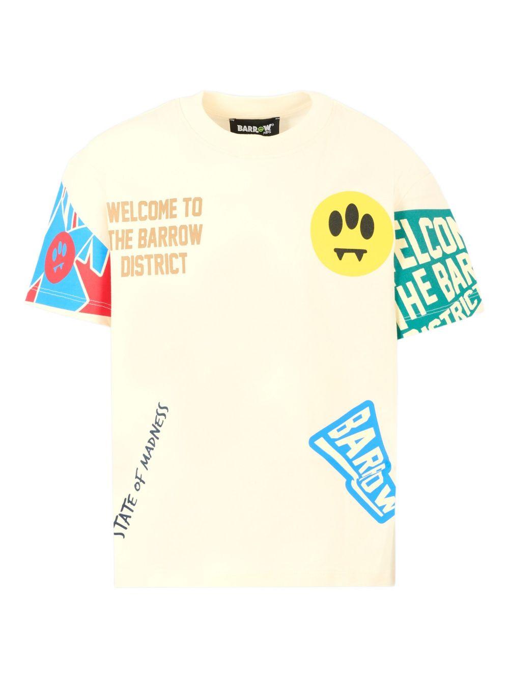 T-shirt bianco sporco per bambino F5BKJUTH079 013 Barrow Kids 