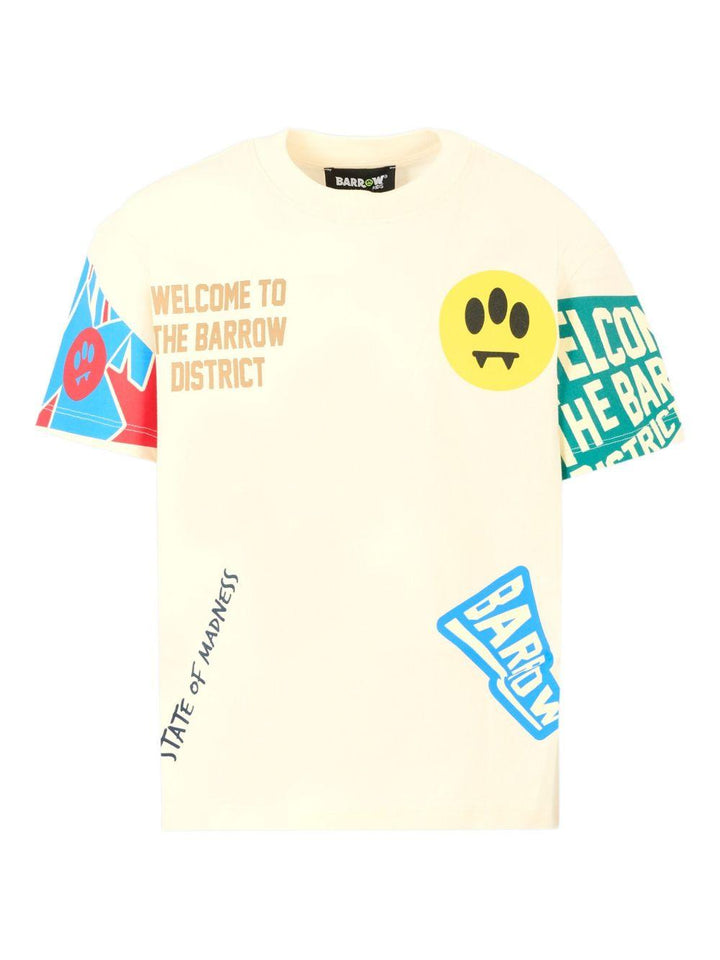 T-shirt bianco sporco per bambino F5BKJUTH079 013 Barrow Kids 