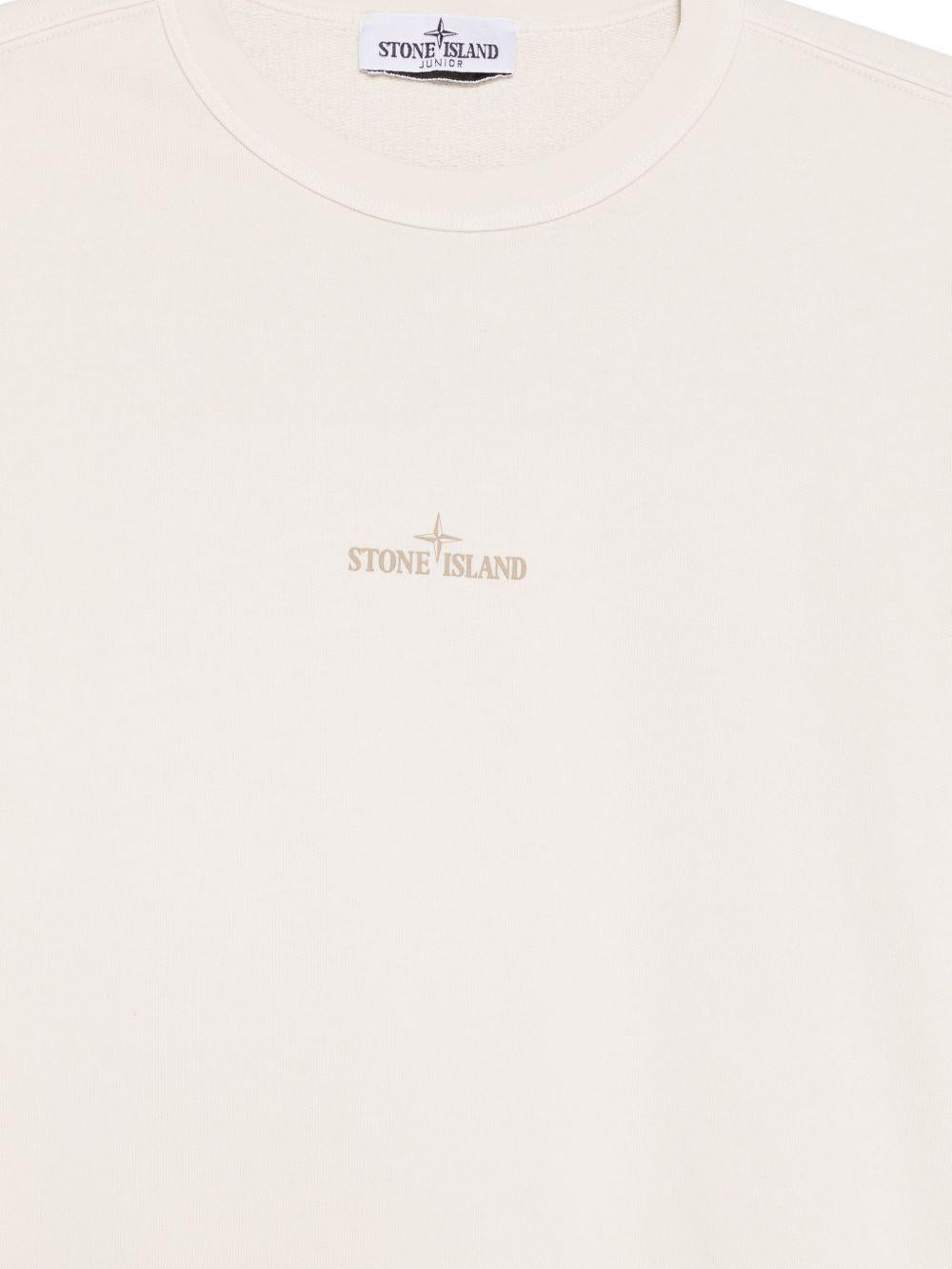 Felpa bianco sporco per bambino 66100018S0370 V0097 Stone Island Kids 