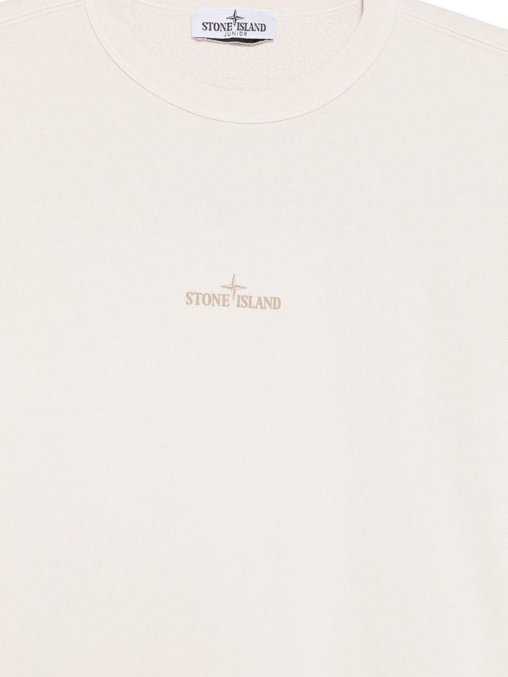 Felpa bianco sporco per bambino 66100018S0370 V0097 Stone Island Kids 