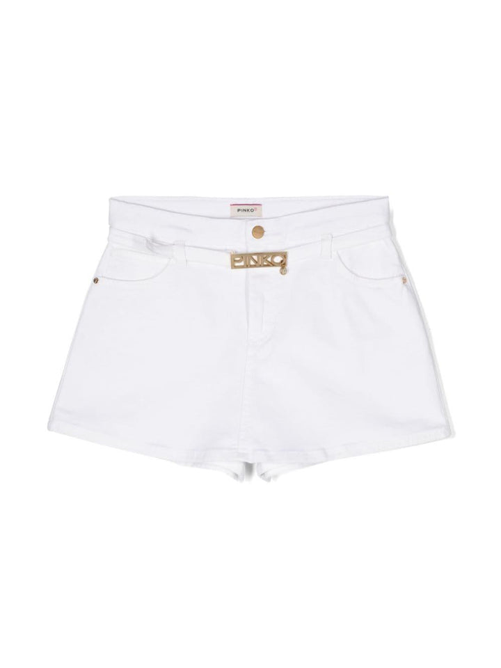 Bermuda bianca per bambina con logo