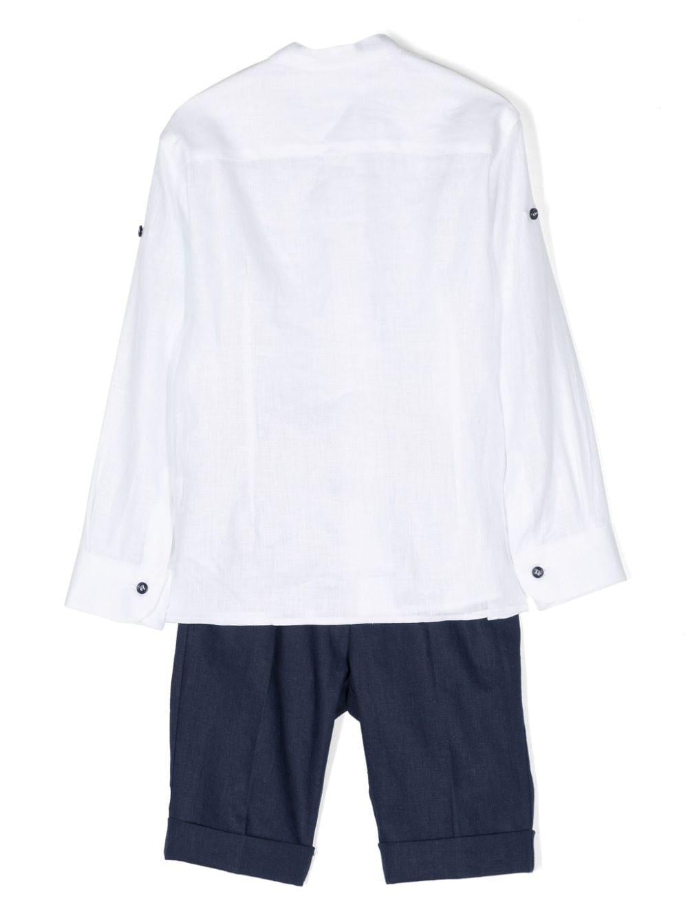Elegant white and blue suit for boys