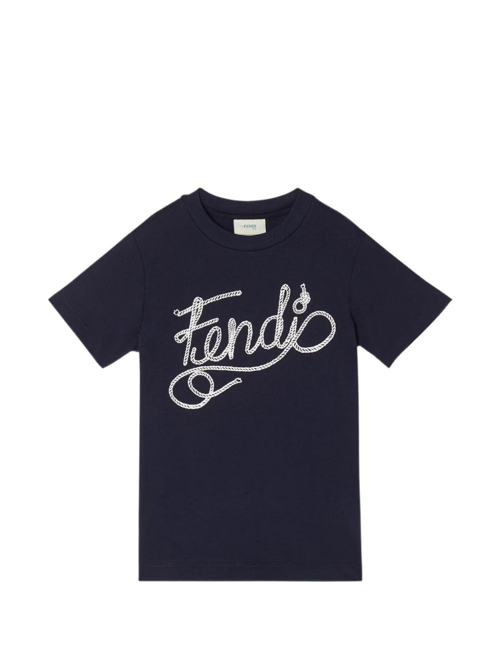 T-shirt blu per bambino JMI5197AJ F1I11 Fendi Kids 