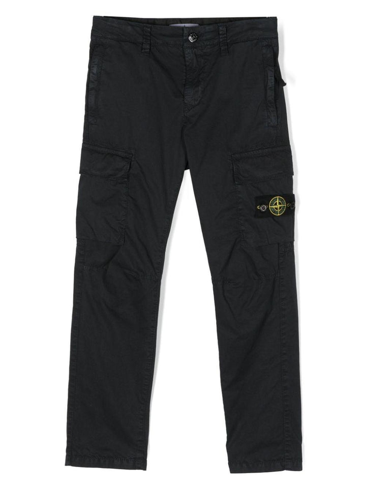 Blue trousers for boys with logo