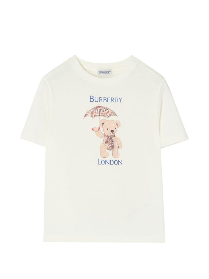 T-shirt bianca per neonato 8128138 A2014 Burberry Kids 