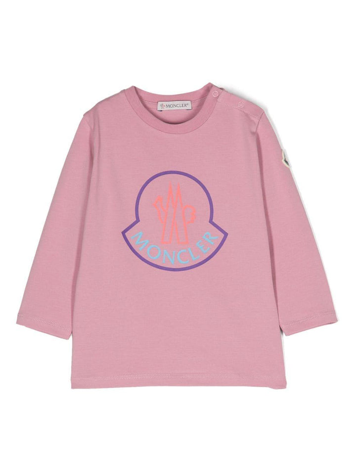 Pink t-shirt for baby girls with logo