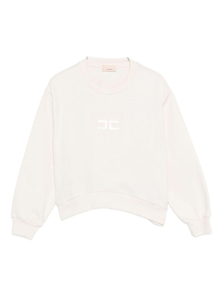 Felpa bianca per bambina EGFE0560FF002 0067 Elisabetta Franchi Kids 
