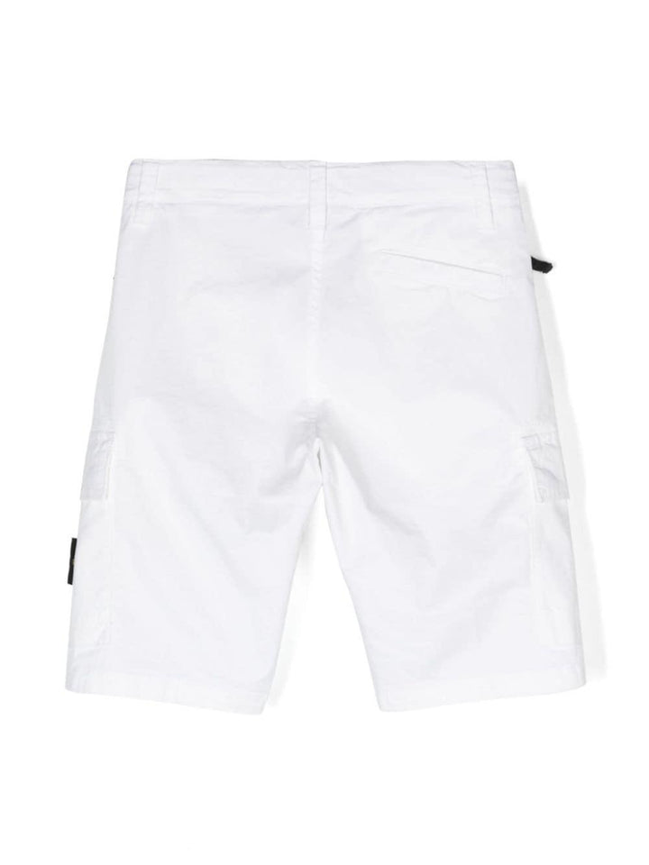 Bermuda bianca per bambino con logo
