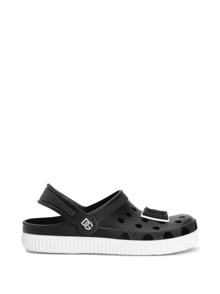 Ciabatte nere per bambino DN0213AT079 80999 Dolce & Gabbana Kids 