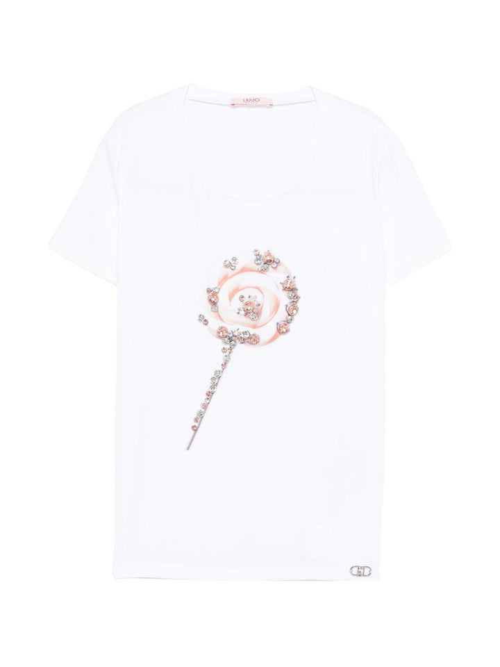 T-shirt bianca per bambina GA6112JS003 L9041 Liu Jo 