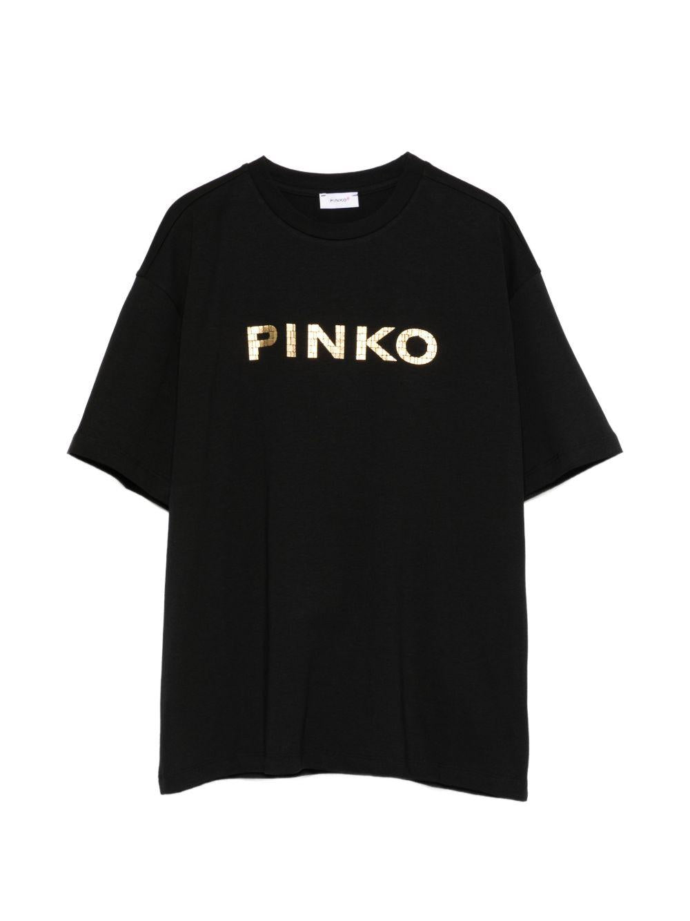 T-shirt nera per bambina KFTS0430JE017 D045 Pinko Kids 