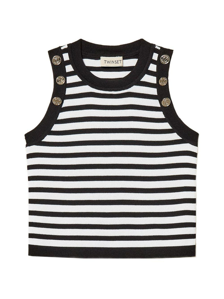 Top nero/bianco per bambina 261GJ3062 11008 Twin Set 